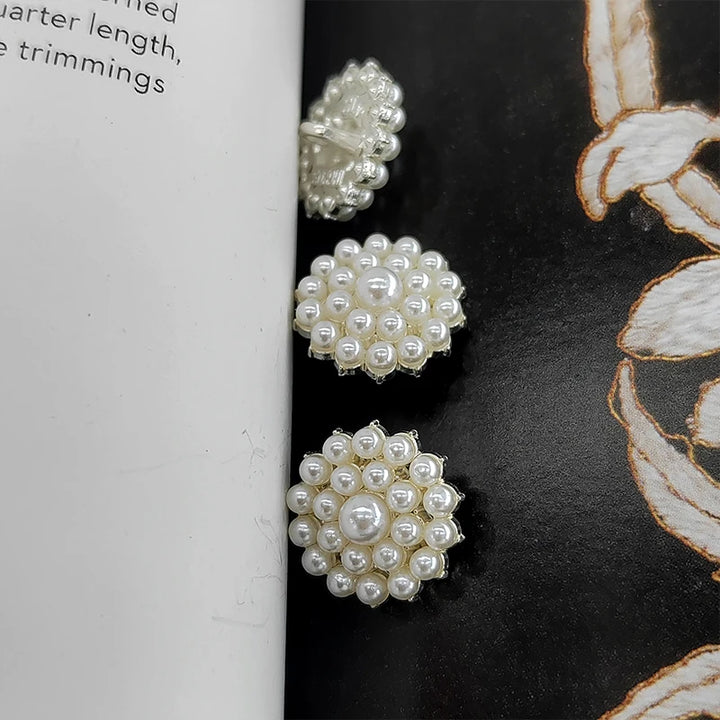 Opowal 18/23MM Shell Pearl Beaded Button - 6 PC