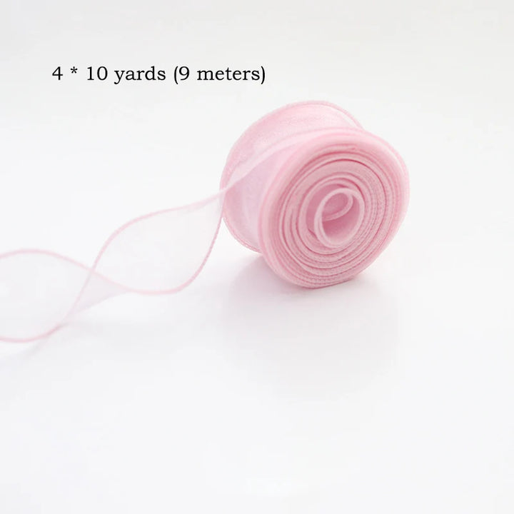 10 Yards / Sheer Chiffon Organza Ribbon Roll