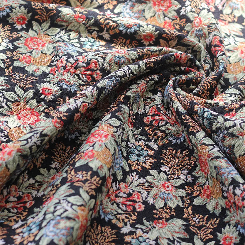 Sabino Retro Embossed Flowers Jacquard Fabric