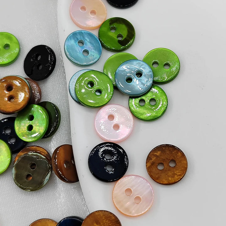 Koers 10MM Colorful Resin Shell Button - 10 PC