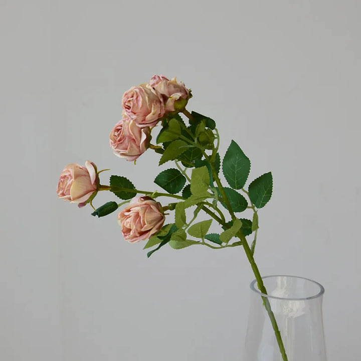 Serein 17 inch 5 Head Vintage Faux Rose Flower