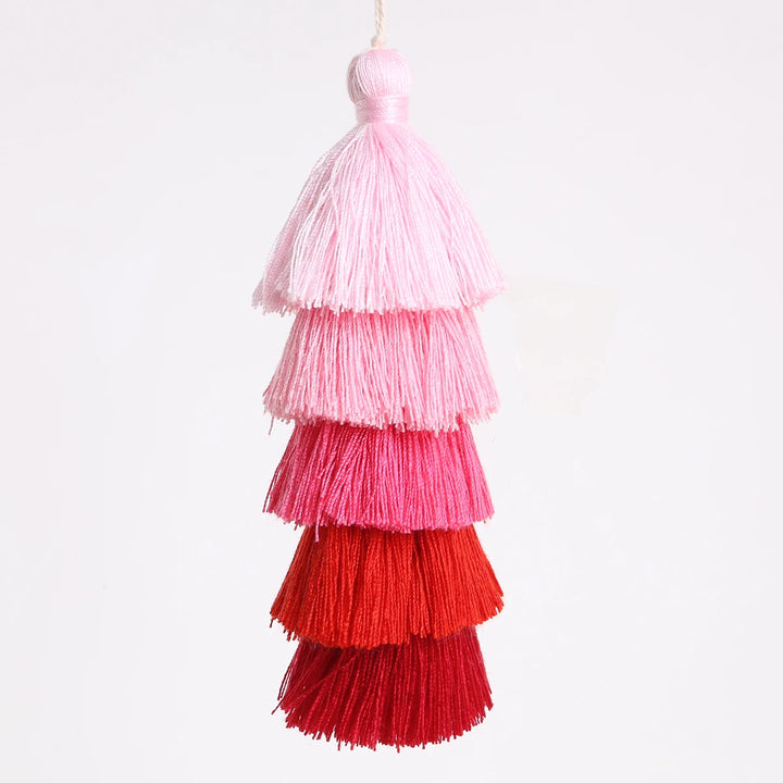 Valure 12cm Polyester Cotton 5 Layers Colorful Key Tassels
