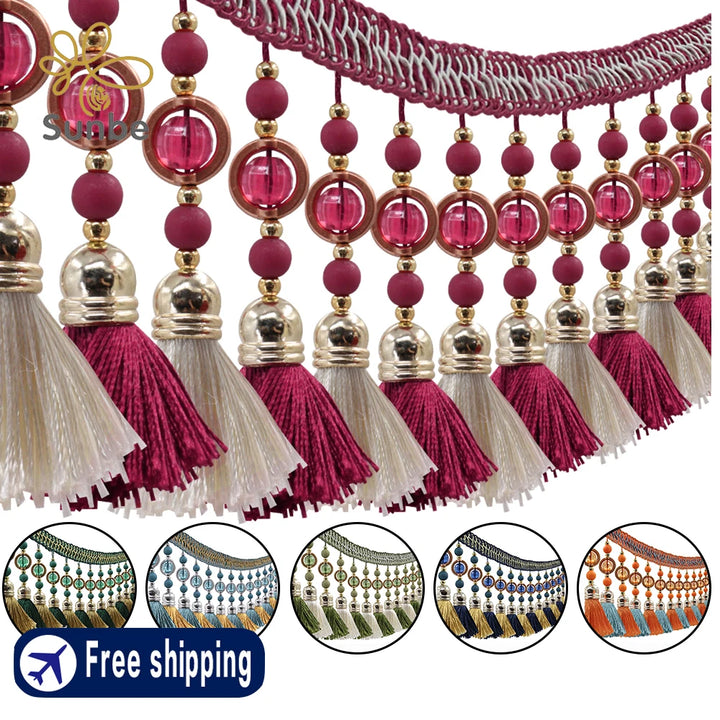 3 YD / Bravelle Tassel Beaded Fringe Trim