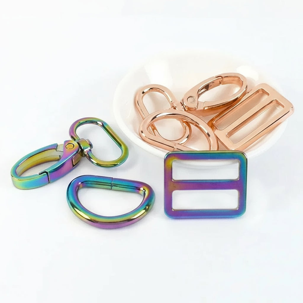 2 SET / 16-38mm Metal Buckles D Ring DIY Accessories Lobster Buckle Set