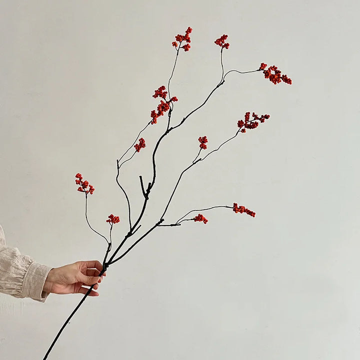 Musa 36 Inch Artificial Red Berry Fruit Branch