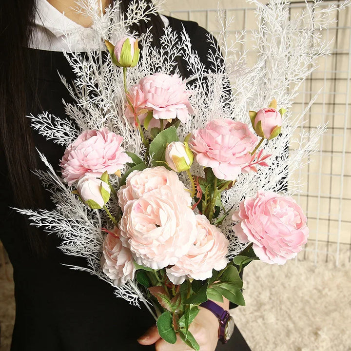 Davia 3 Head Faux Peony Flower
