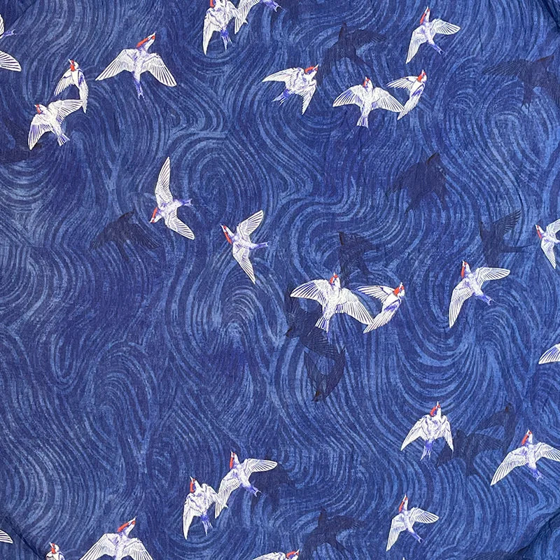 Athenas Birds Digital Print Brocade Fabric