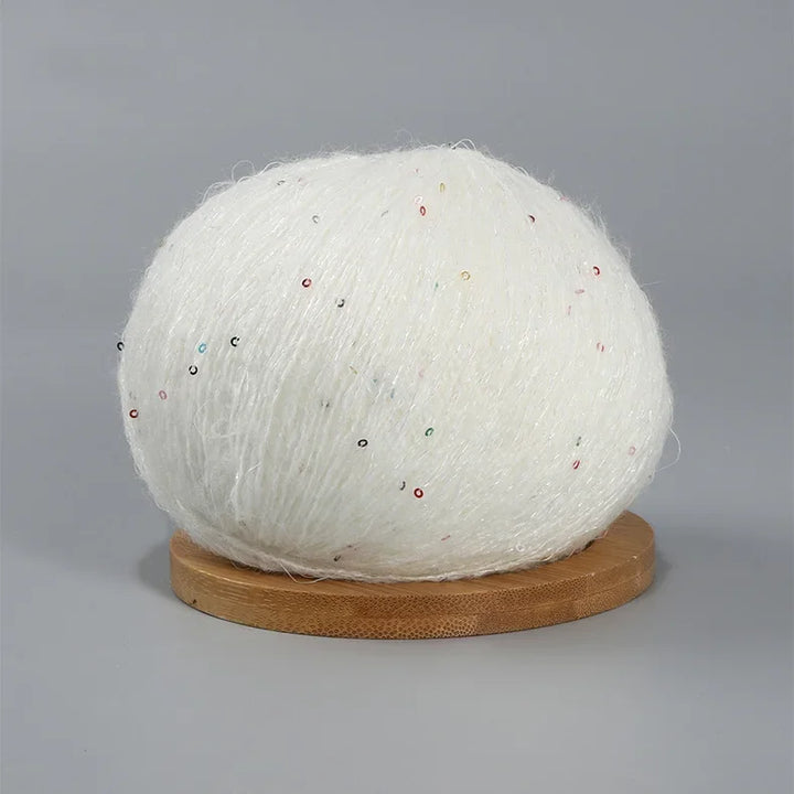 50g Lace  Mohair Yarn with Sequins