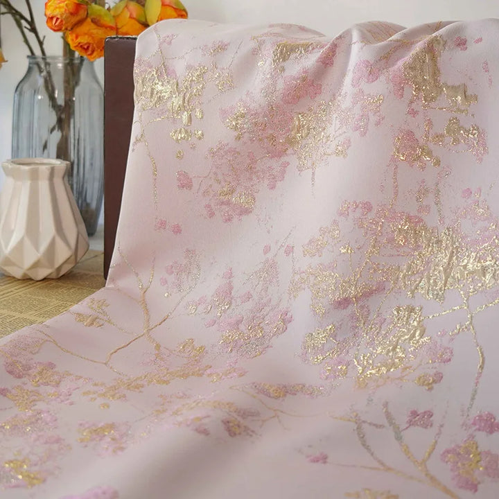 Jan Pink Gold 3D Jacquard Fabric