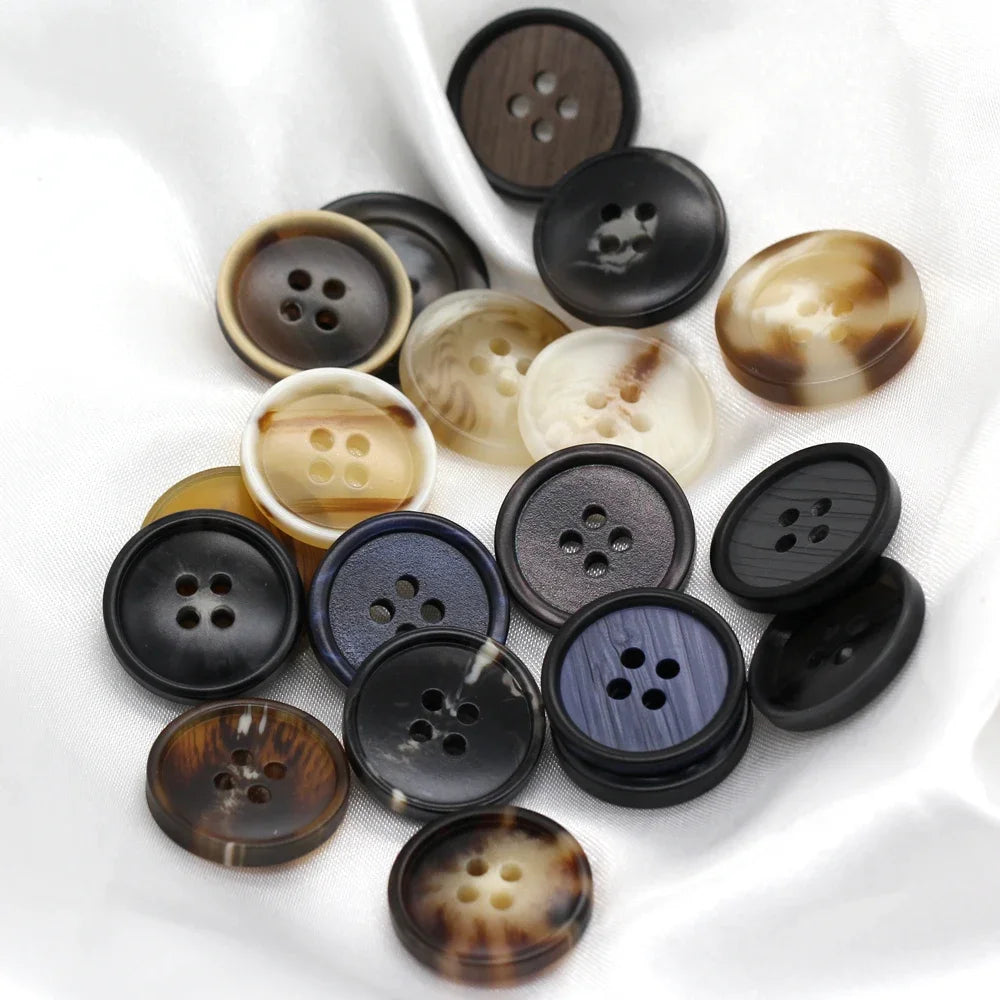 Manein 15/20mm Retro Men Suit Horn Resin Button - 20 PC