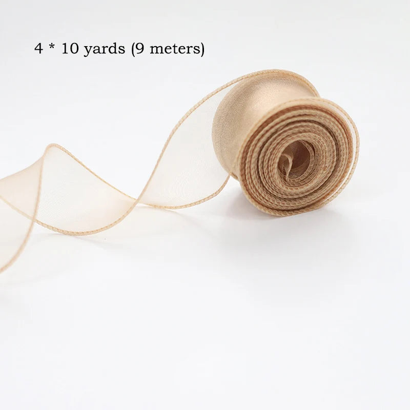 10 Yards / Sheer Chiffon Organza Ribbon Roll