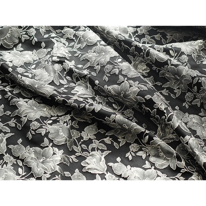Brel 3D Silver Black Woven Jacquard Fabrics