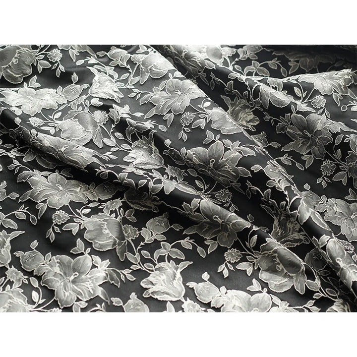 Brel 3D Silver Black Woven Jacquard Fabrics