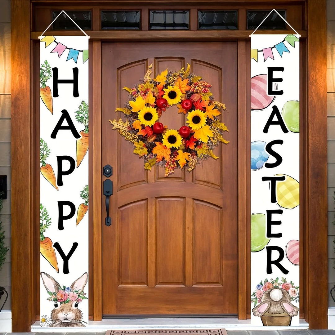 Happy Easter Bunny Friends Door Banner / 2PC