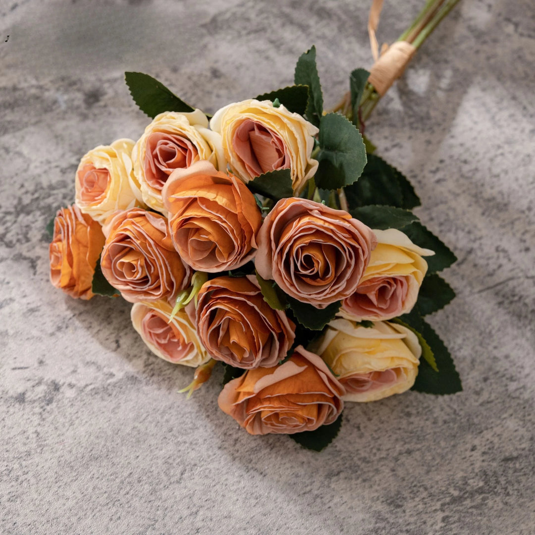 Brio 17 Inch Artificial Burnt Edge Rose Bouquet