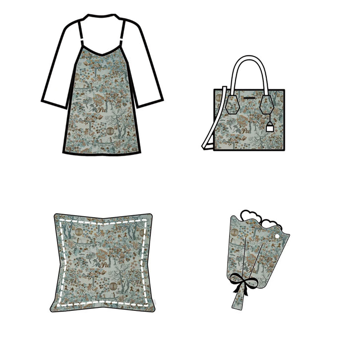 Ava Retro Palace Style Gold Silk Jacquard Fabric