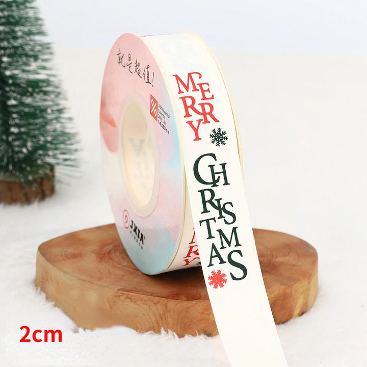 5 Yards / Polyester Printed Christmas Decoration Ribbon