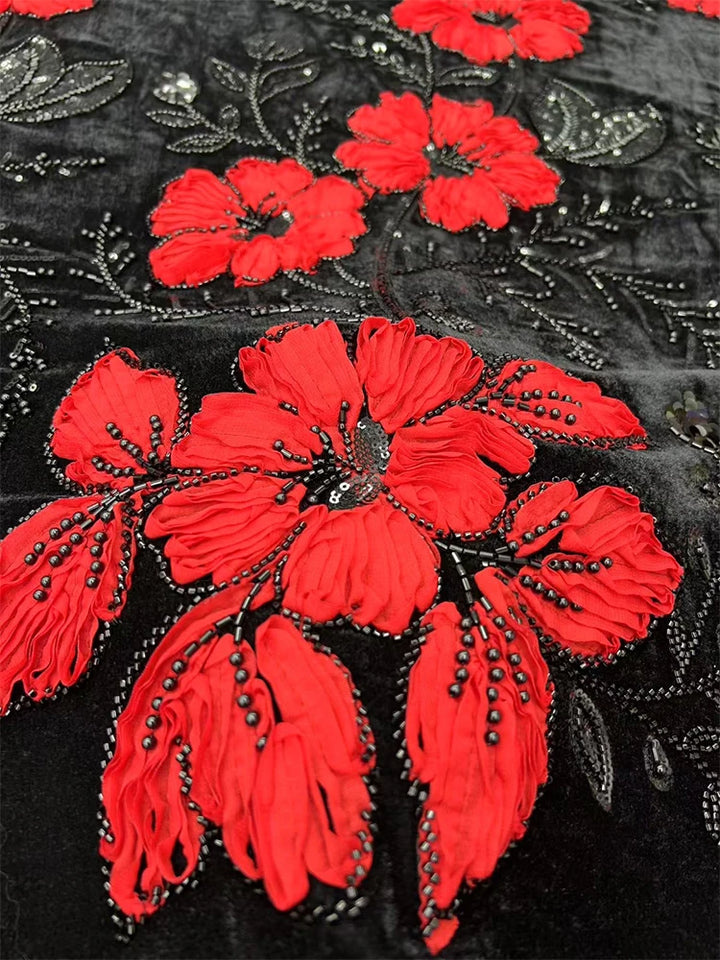 5 YARDS / 7 COLORS / Bellamira Beaded Embroidery Bridal Mesh Lace Fabric