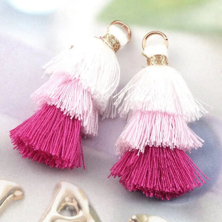 6 PC Fleuri Layered Key Tassels