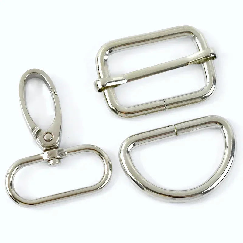 2 SET / 16-38mm Metal Buckles D Ring DIY Accessories Lobster Buckle Set
