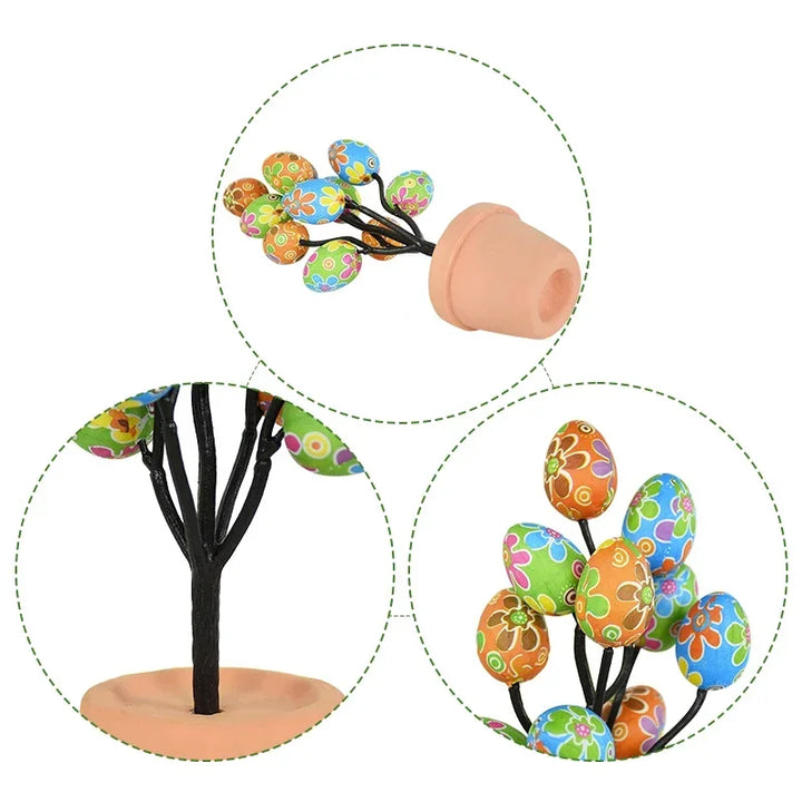 Colorful Easter Foam Egg Tree Flower Pot