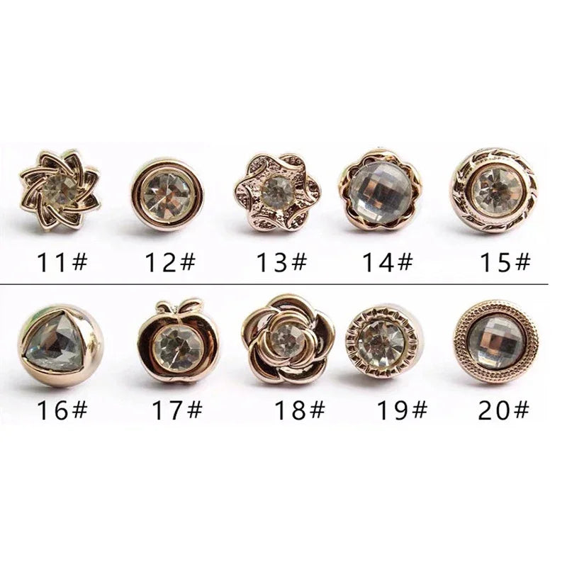 10 PC / Caleb Rhinestone Buttons