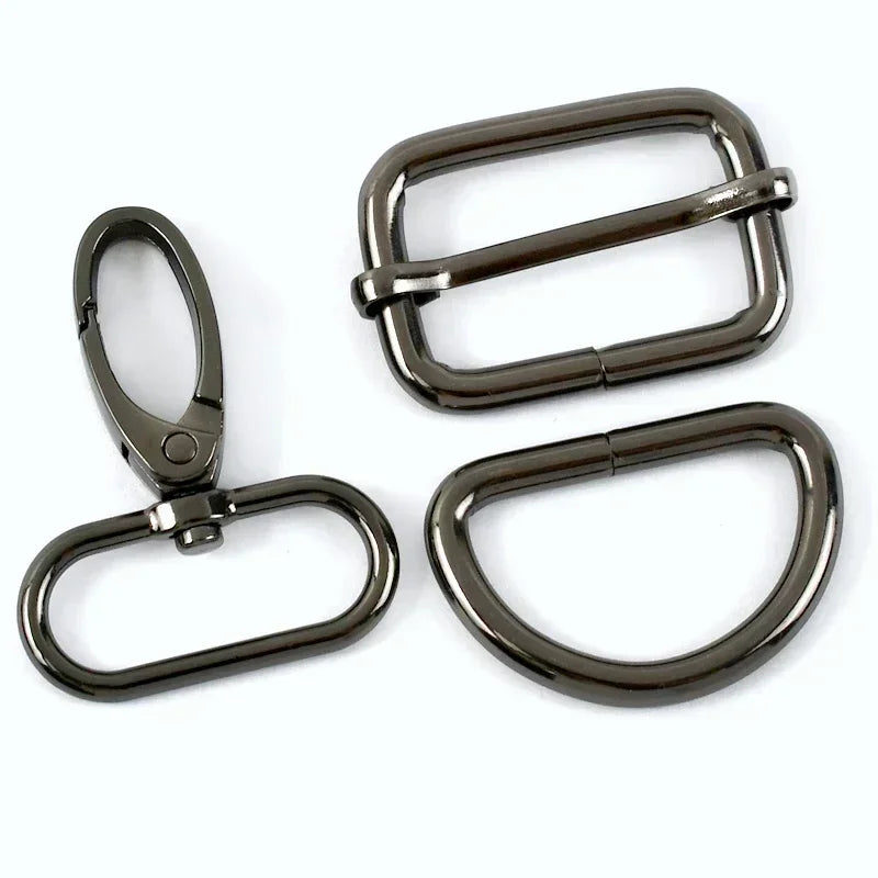2 SET / 16-38mm Metal Buckles D Ring DIY Accessories Lobster Buckle Set