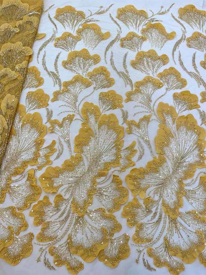 5 YARDS / 10 COLORS / Seraphine Beaded Embroidery Bridal Mesh Lace Fabric