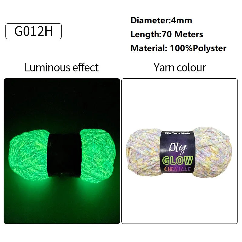 2mm 4mm Luminous Yarn Glow in the Dark Yarn