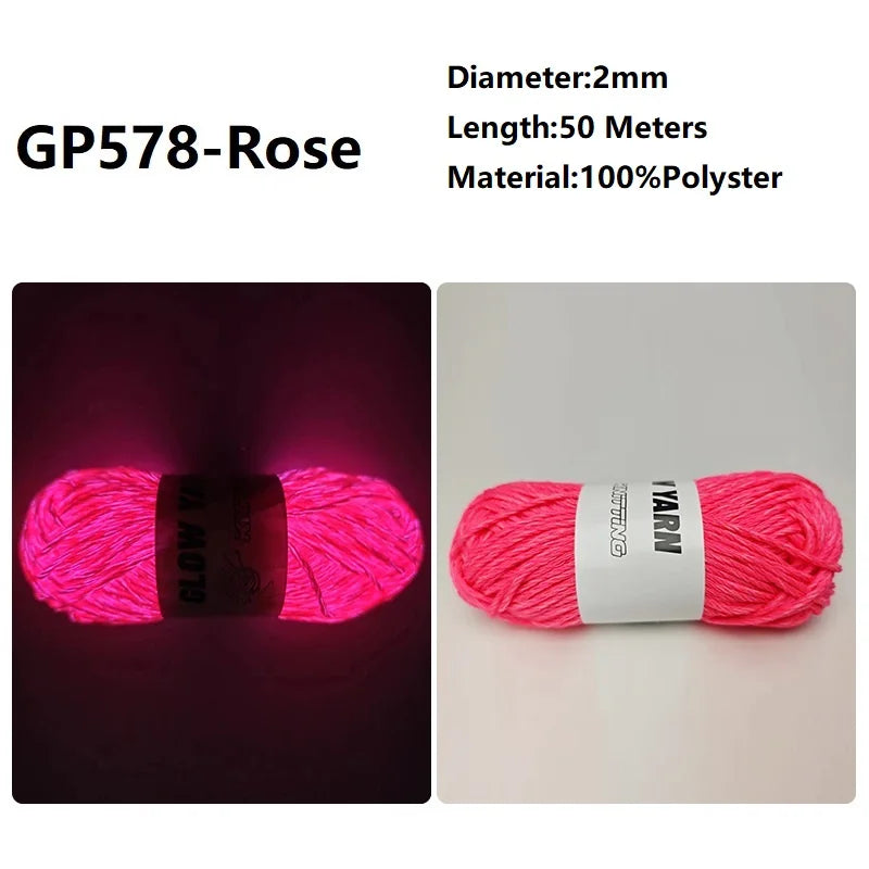 2mm 4mm Luminous Yarn Glow in the Dark Yarn