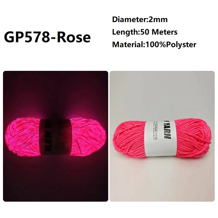 2mm 4mm Luminous Yarn Glow in the Dark Yarn