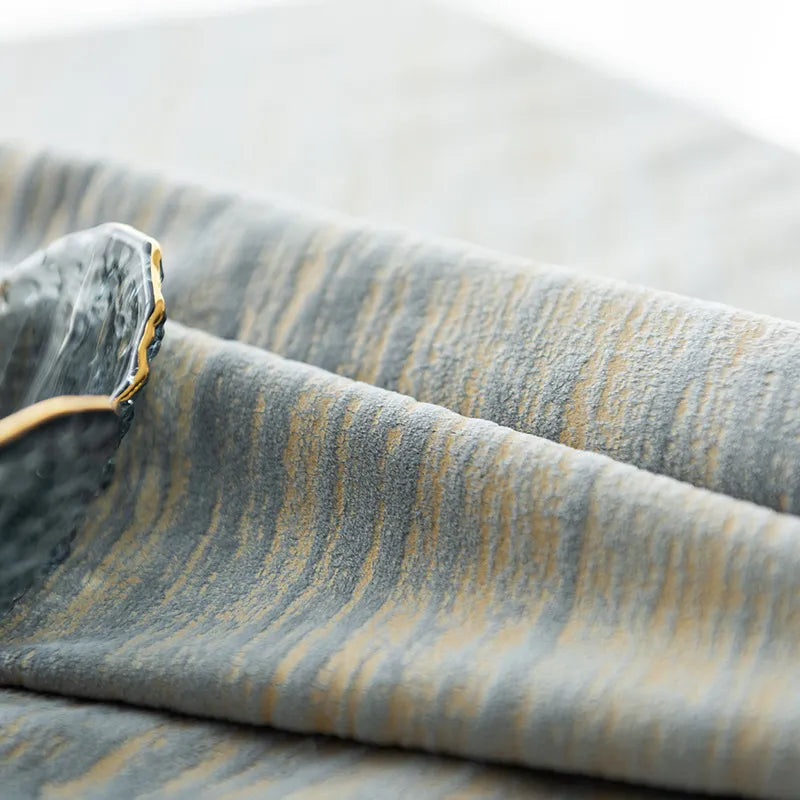 Blue Gray Jacquard Custom-Made Curtain Drapery