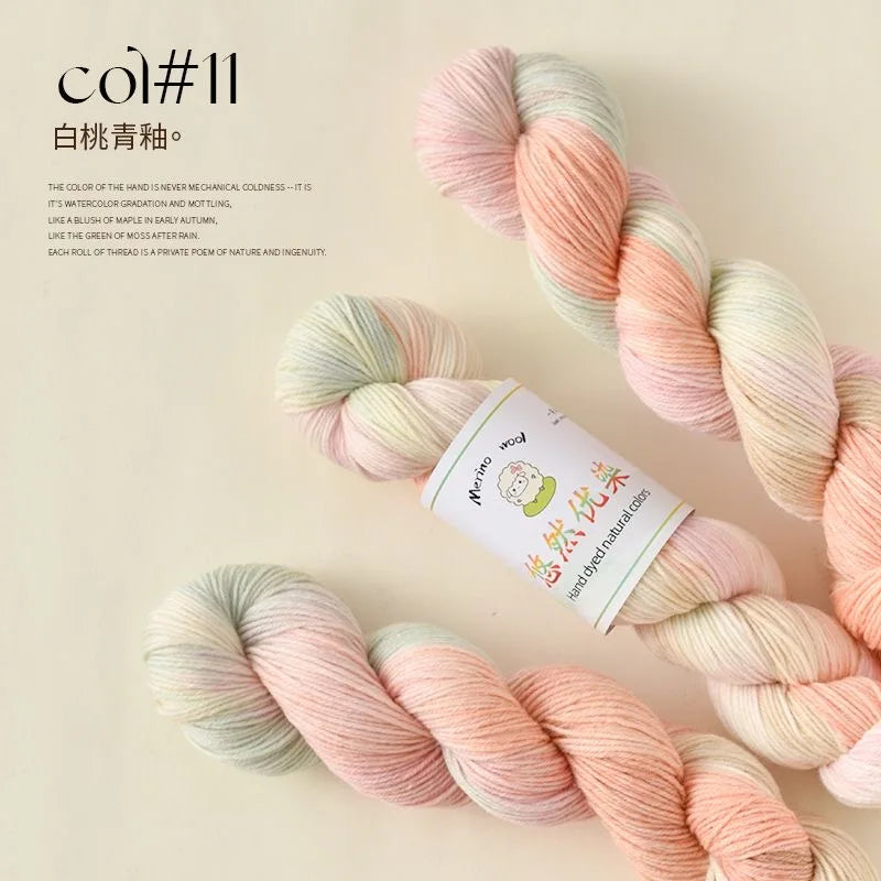 100g Colorful Merino Wool Yarn Handmade Dyed Yarn