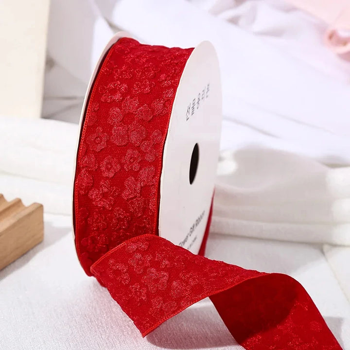 10 Yards / 3D Flower Wrinkle Embossment Ribbon