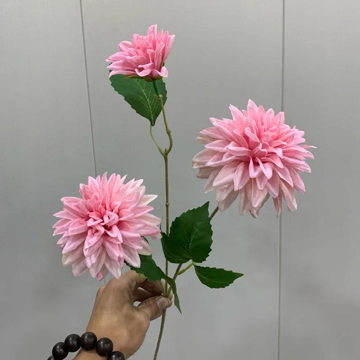 Fake Dahlia Flower with 3 Blooms