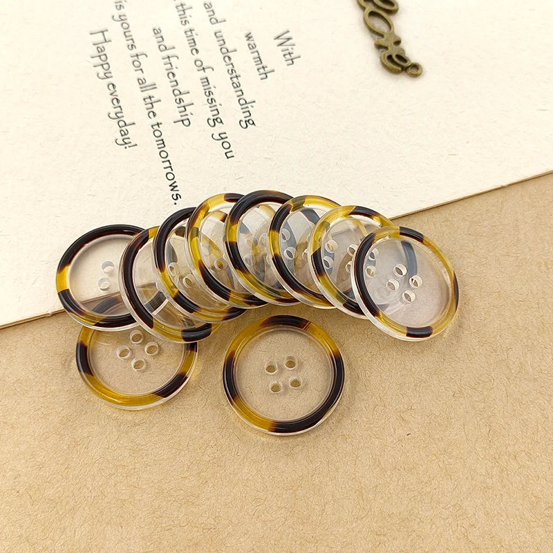 Heixo Leopard Resin Button - 20 PC