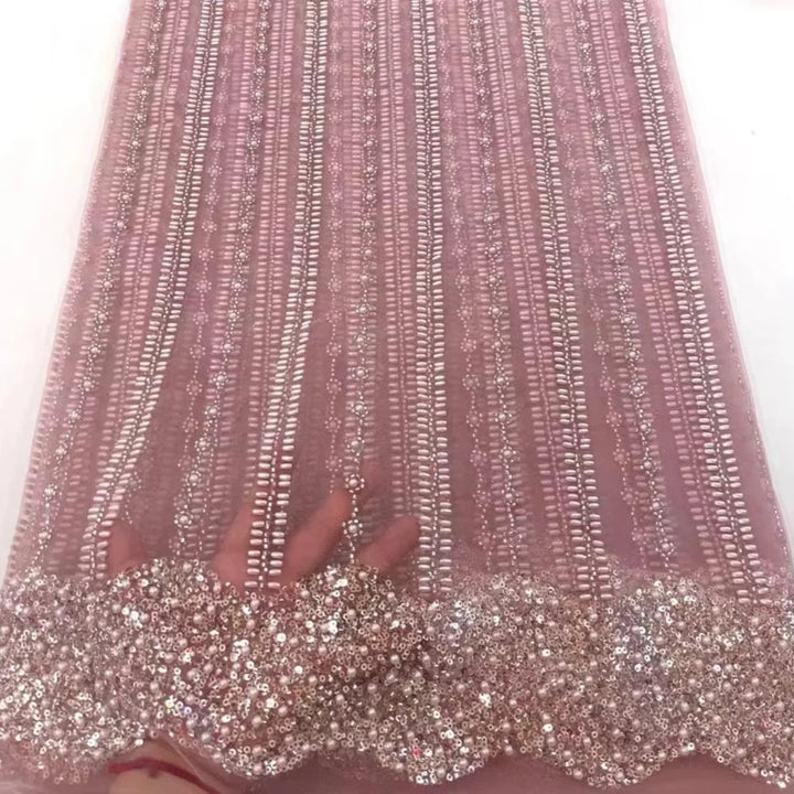 5 YARDS / 8 COLORS / AMEN Sequin Beaded Embroidery Glitter Mesh Dress Lace Fabric