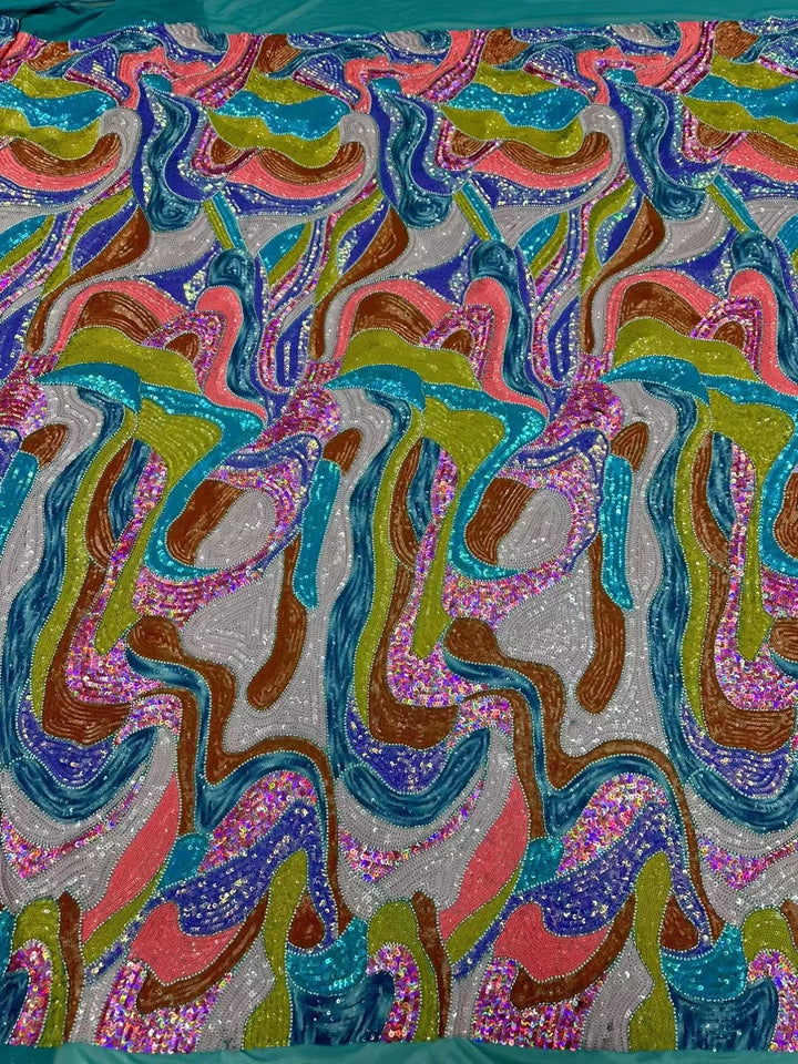 5 YARDS / 10 COLORS / Opulenza Beaded Embroidery Bridal Mesh Lace Fabric