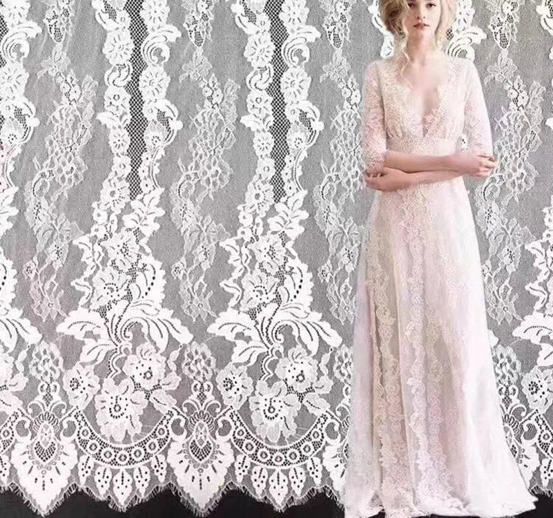 3 Yards / 2 Colors / Lisette Embroidery Eyelash Lace