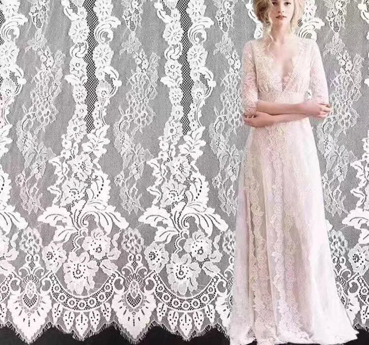 3 Yards / 2 Colors / Lisette Embroidery Eyelash Lace