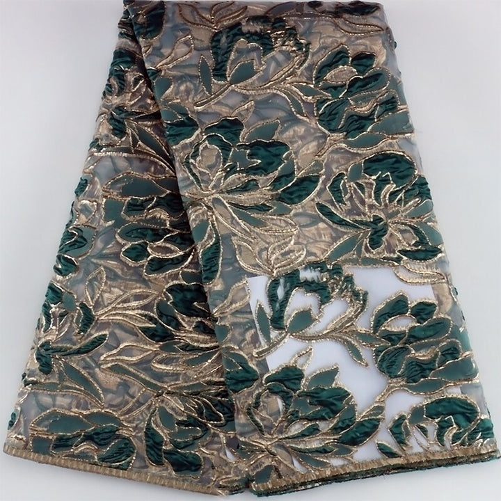 5 YARDS / 11 COLORI / Tessuto per abiti da giacca alla moda in viscosa jacquard floreale velato a contrasto