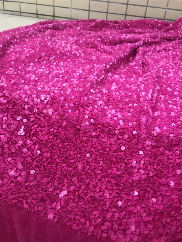 5 YARDS / Kissema Allover Sequin Beaded Embroidery Tulle Mesh Lace Dress Fabric