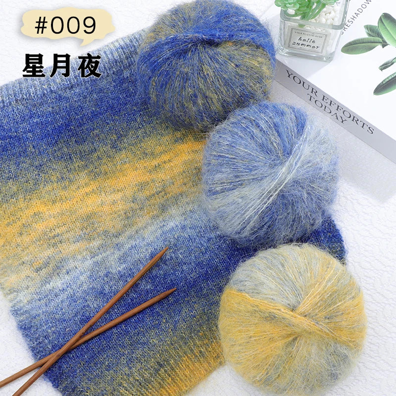 250g/set Colorful Mohair Yarn for Hand Knitting