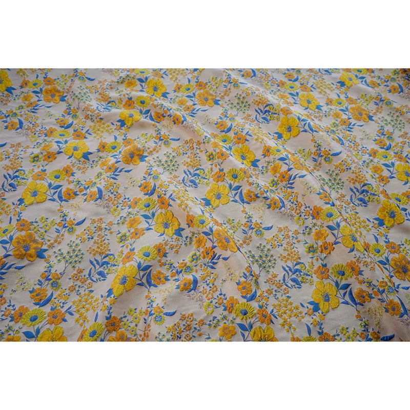 Mino Poppy Floral Woven Jacquard Fabric