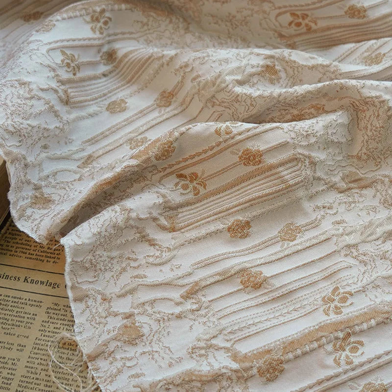 Chekos Crushed Taupe Woven Jacquard Fabric