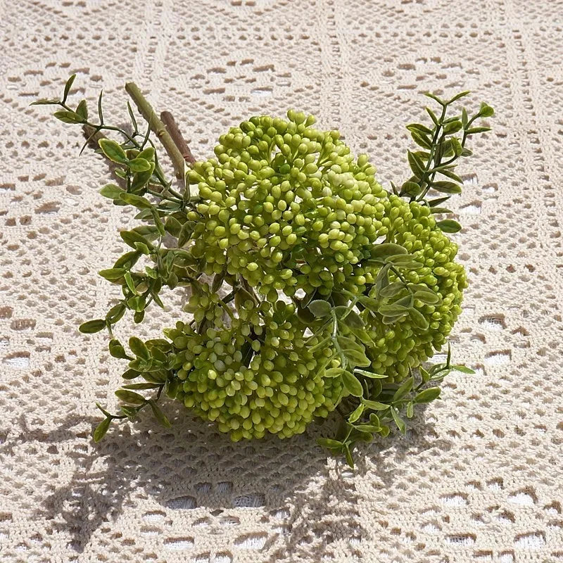 Lina 11 Inch Hydrangea and Oat Grapes Artificial Flower