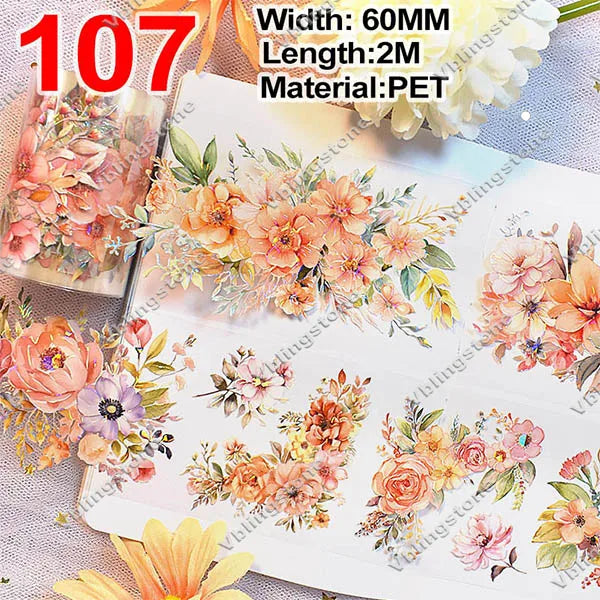 2 Meter / Flower PET Washi Tape