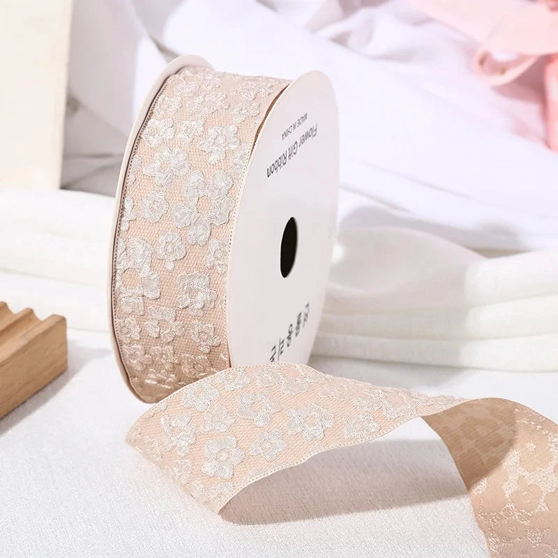 10 Yards / 3D Flower Wrinkle Embossment Ribbon