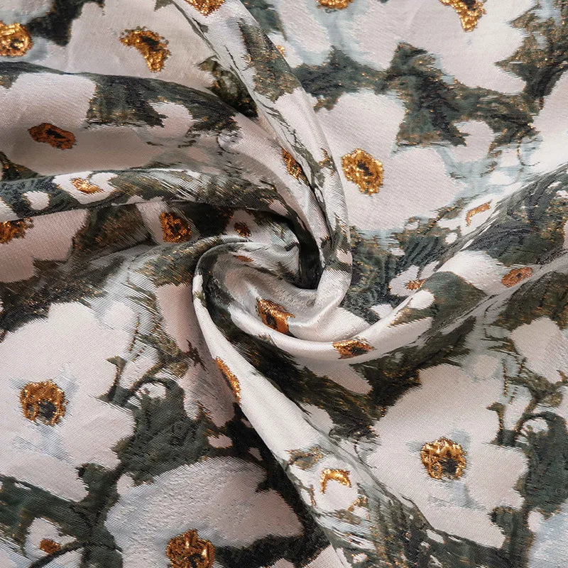 Mito Ink Style Flower Yarn Dyed Jacquard