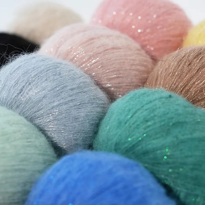 50g Golden Sequined Mohair Yarn